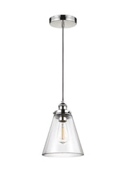 Visual Comfort Studio P1347PN Baskin One Light Pendant, Polished Nickel Main Image.jpg