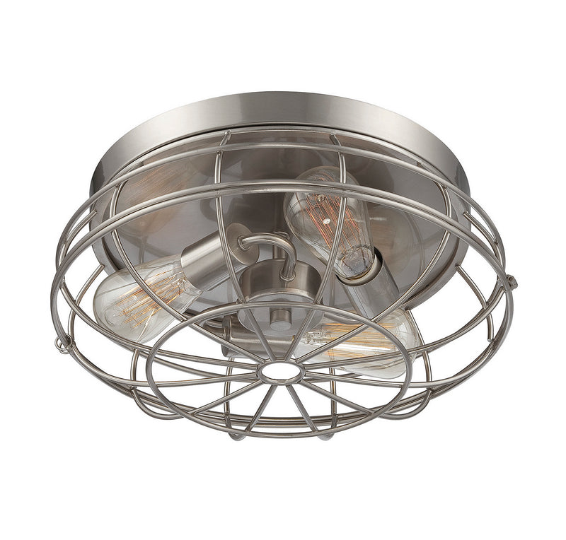 Savoy House 6-8074-15-SN Three Light Flush Mount, Satin Nickel (2)