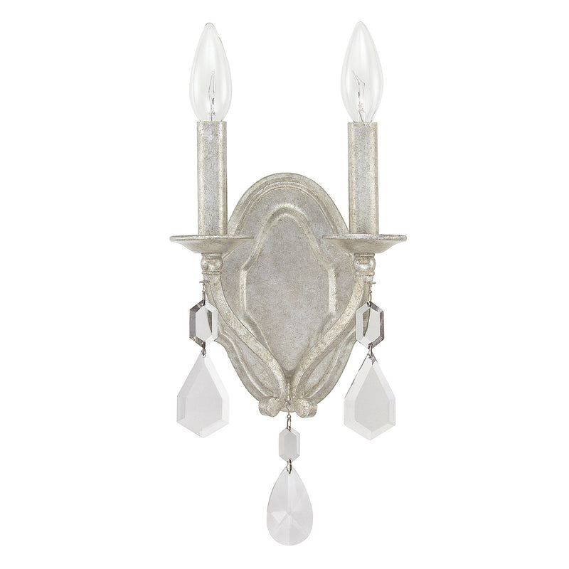Capital Lighting 1617AS-CR Blakely Two Light Wall Sconce, Antique Silver Main Image.jpg