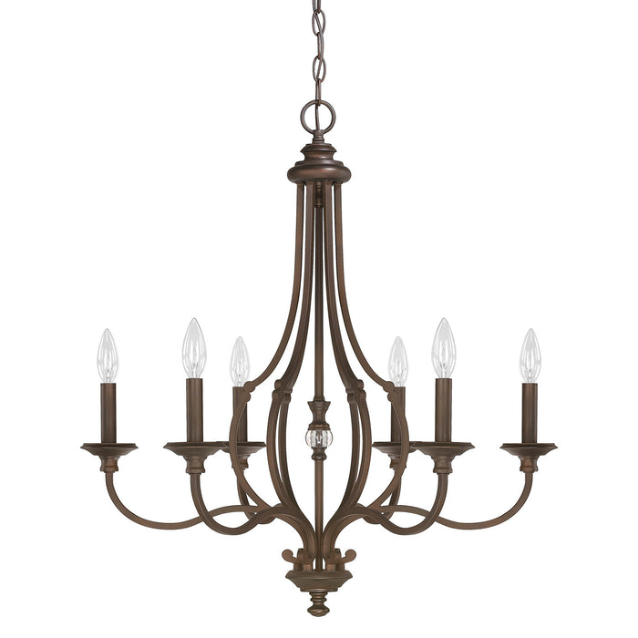 Capital Lighting 4706BB-000 Leigh Six Light Chandelier, Burnished Bronze Main Image.jpg