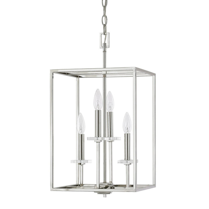 Capital Lighting 7001PN Morgan Four Light Foyer Pendant, Polished Nickel Main Image.jpg
