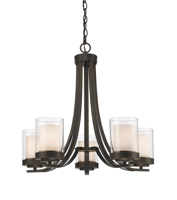 Z-Lite 426-5-OB Willow Five Light Chandelier, Olde Bronze Main Image.jpg