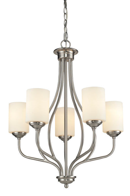 Z-Lite 434-5-BN Cardinal Five Light Chandelier, Brushed Nickel Main Image.jpg