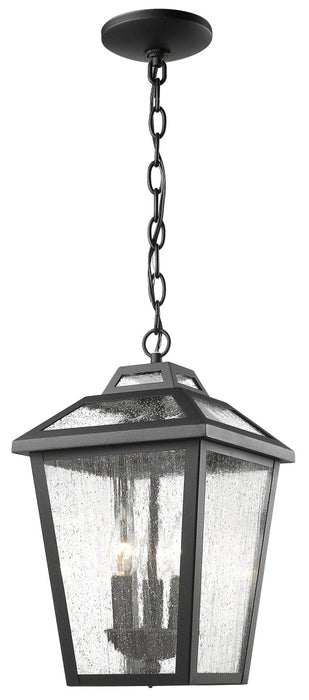 Z-Lite 539CHM-BK Bayland Three Light Outdoor Chain Mount Ceiling Fixture, Black Main Image.jpg