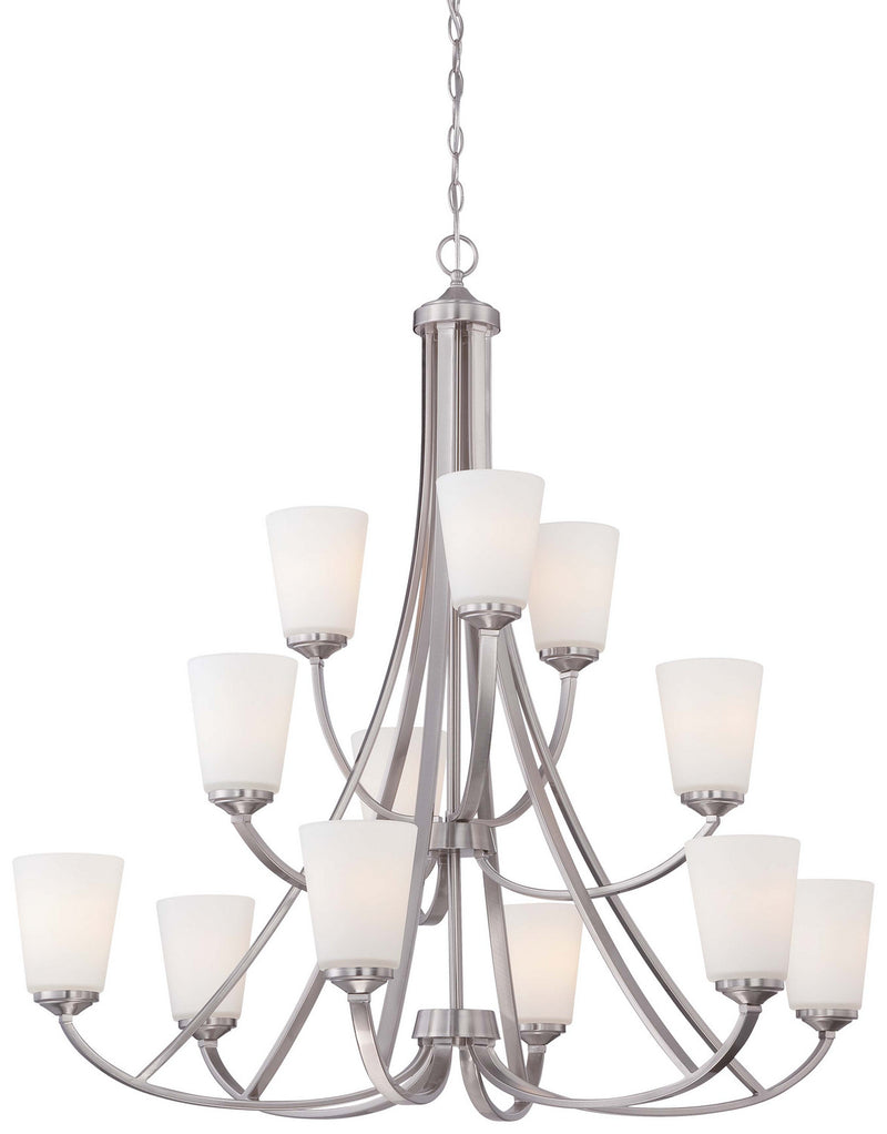 Minka-Lavery 4968-84 Overland Park 12 Light Chandelier, Brushed Nickel Main Image.jpg