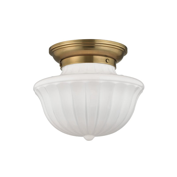 Hudson Valley 5012F-AGB Dutchess One Light Flush Mount, Aged Brass Main Image.jpg