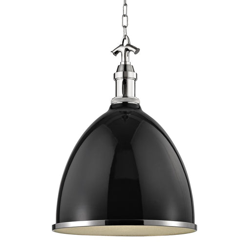 Hudson Valley 7718-BPN Viceroy One Light Pendant, Black/Polished Nickel Main Image.jpg