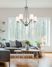 Millennium 3155-SN Durham Five Light Chandelier, Satin Nickel Alternate Image.jpg