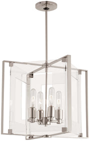 George Kovacs P1404-613 Crystal Clear Four Light Pendant, Polished Nickel Main Image.jpg