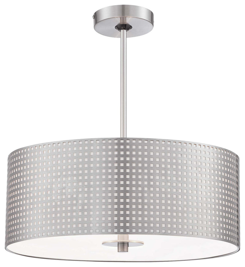 George Kovacs P5743-084 Grid Three Light Pendant, Brushed Nickel Main Image.jpg