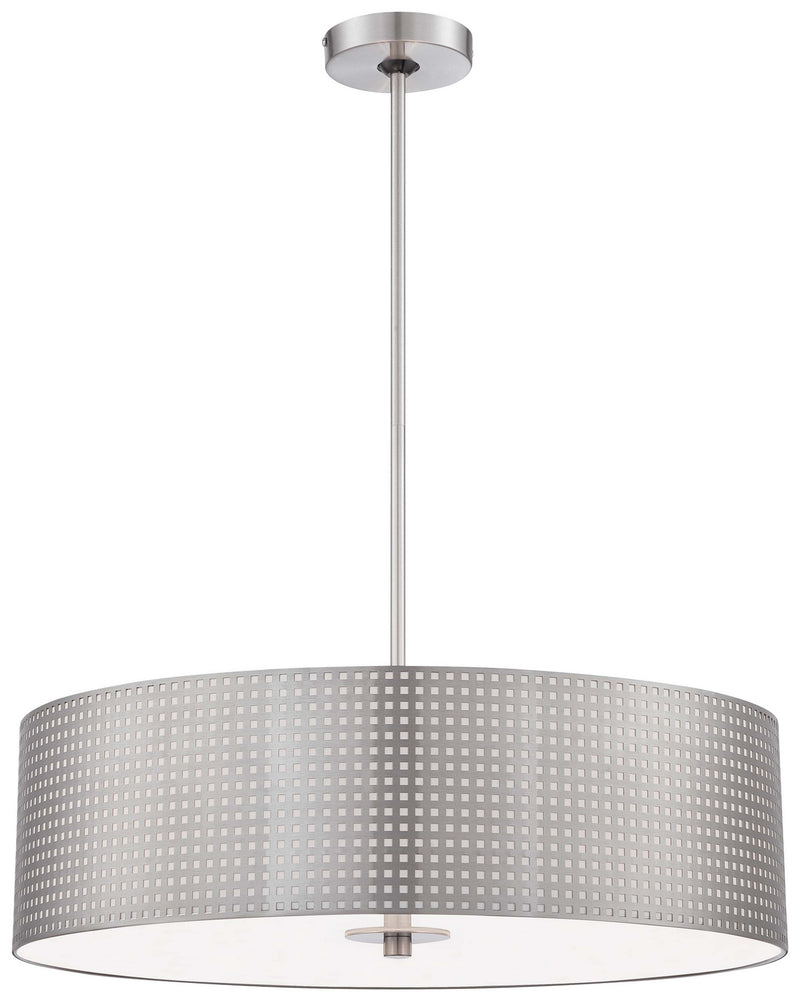 George Kovacs P5745-084 Grid Four Light Pendant, Brushed Nickel Main Image.jpg