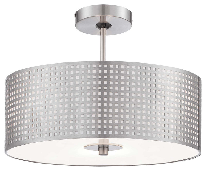 George Kovacs P5747-084 Grid Three Light Semi Flush Mount, Brushed Nickel Main Image.jpg