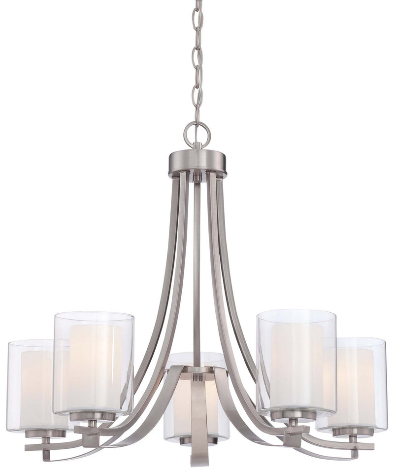 Minka-Lavery 4105-84 Parsons Studio Five Light Chandelier, Brushed Nickel Main Image.jpg