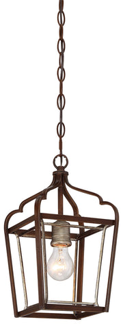 Minka-Lavery 4341-593 Astrapia One Light Mini Pendant, Dark Rubbed Sienna With Aged Silver Main Image.jpg