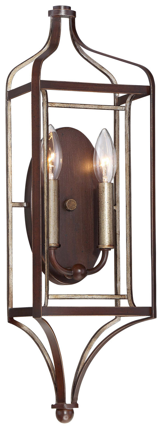 Minka-Lavery 4342-593 Astrapia Two Light Wall Sconce, Dark Rubbed Sienna With Aged Silver Main Image.jpg