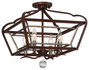 Minka-Lavery 4347-593 Astrapia Four Light Semi Flush Mount, Dark Rubbed Sienna With Aged Silver Main Image.jpg