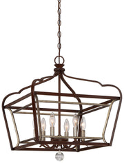 Minka-Lavery 4348-593 Astrapia Six Light Pendant, Dark Rubbed Sienna With Aged Silver Main Image.jpg