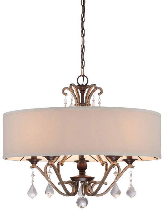 Minka-Lavery 4355-593 Gwendolyn Place Five Light Pendant, Dark Rubbed Sienna With Aged Silver Main Image.jpg