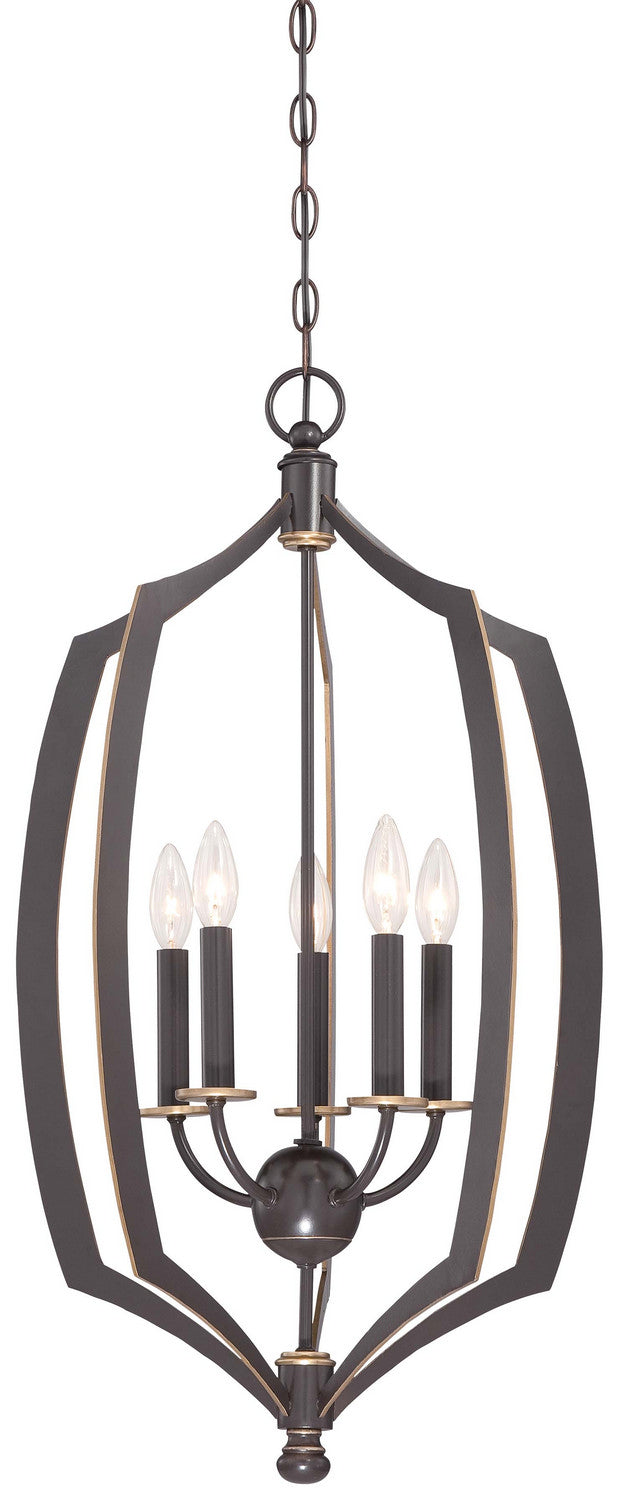 Minka-Lavery 4373-579 Middletown Five Light Pendant, Downton Bronze With Gold Highlights Main Image.jpg