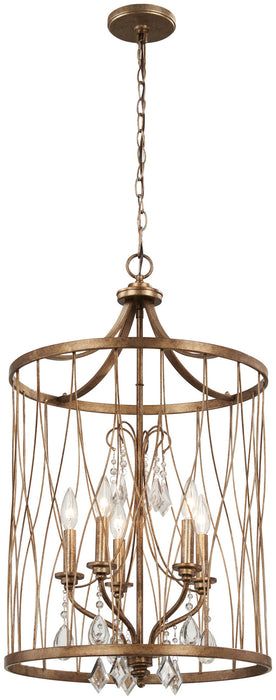 Minka-Lavery 4405-581 West Liberty Five Light Pendant, Olympus Gold Alternate Image.jpg