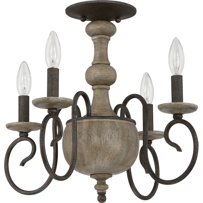 Quoizel CS1718RK Castile Four Light Semi-Flush Mount, Rustic Black Alternate Image.jpg