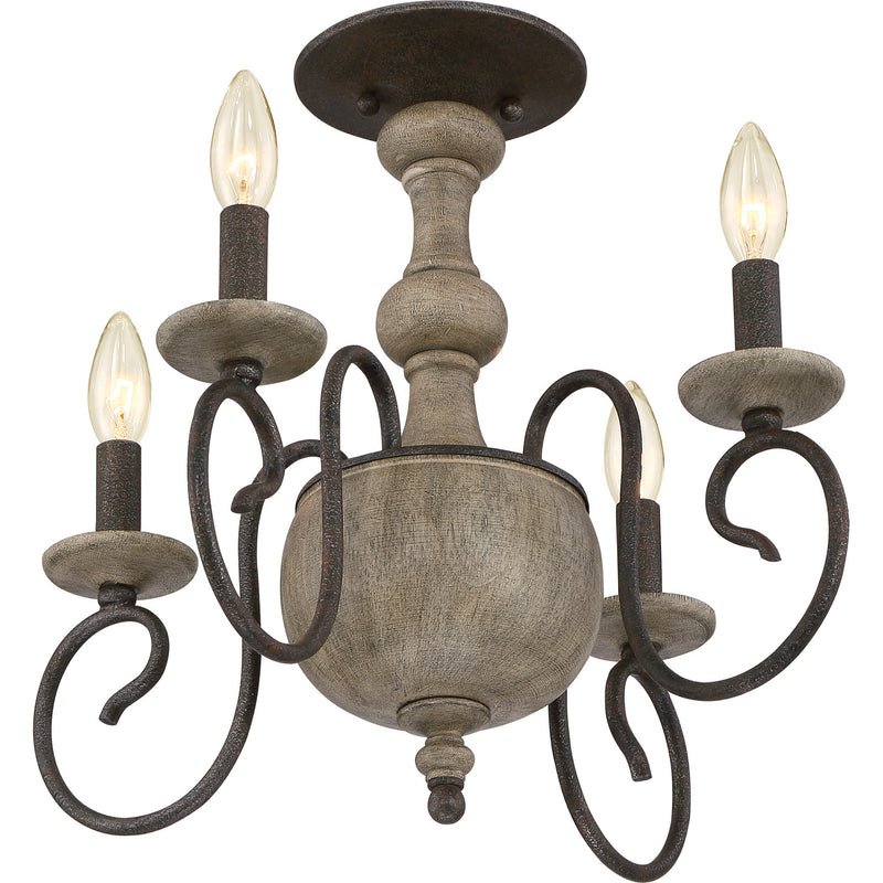 Quoizel CS1718RK Castile Four Light Semi-Flush Mount, Rustic Black Alternate Image 2.jpg