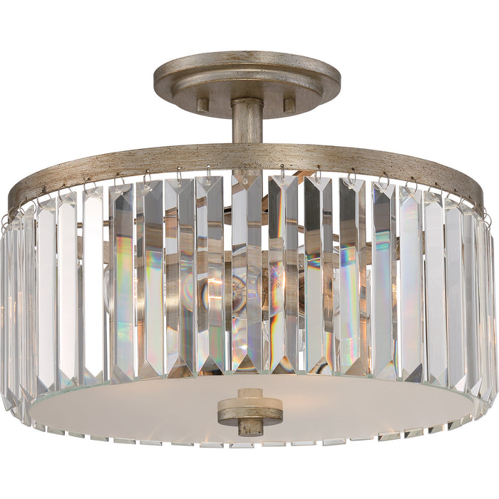 Quoizel MIR1715VG Mirage Three Light Semi-Flush Mount, Vintage Gold Main Image.jpg