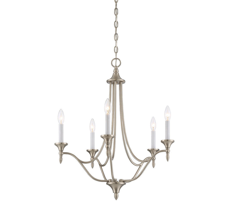 Savoy House 1-1008-5-SN Five Light Chandelier, Satin Nickel (4)