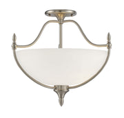 Savoy House 6-1005-3-SN Three Light Semi-Flush Mount, Satin Nickel