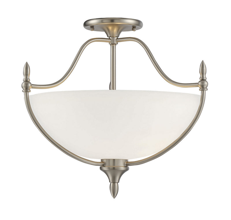 Savoy House 6-1005-3-SN Three Light Semi-Flush Mount, Satin Nickel