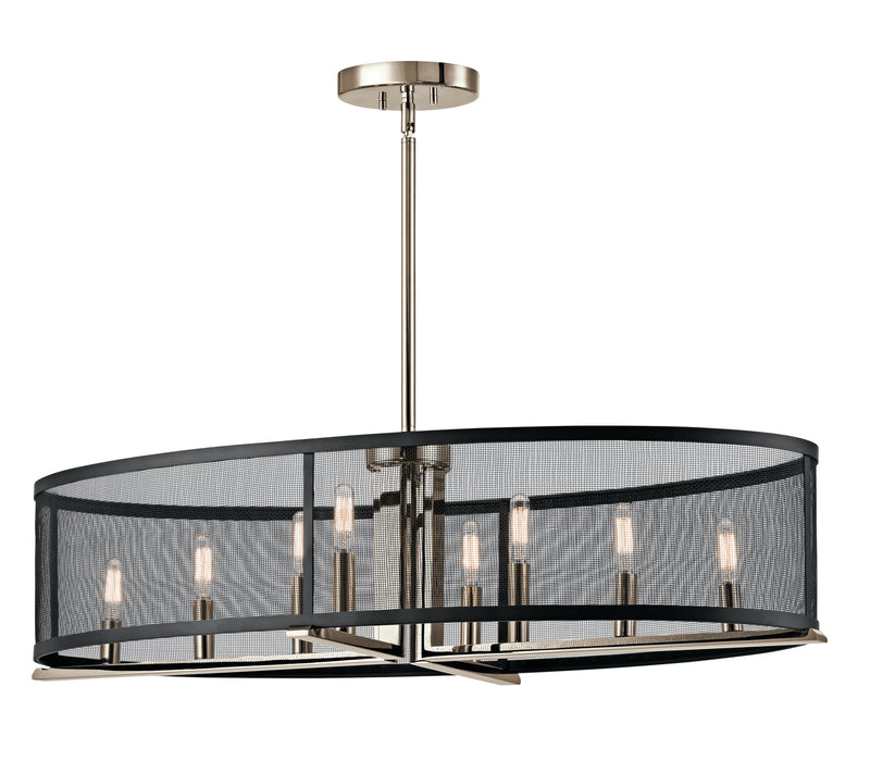 Kichler 43712PN Eight Light Chandelier, Polished Nickel