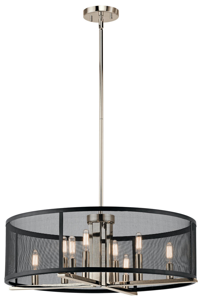 Kichler 43715PN Eight Light Chandelier, Polished Nickel