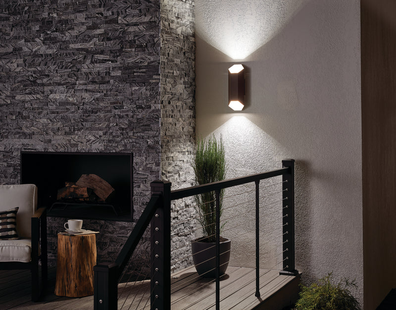 Kichler 49608AZTLED LED Outdoor Wall Mount, Textured Architectural Bronze (4)