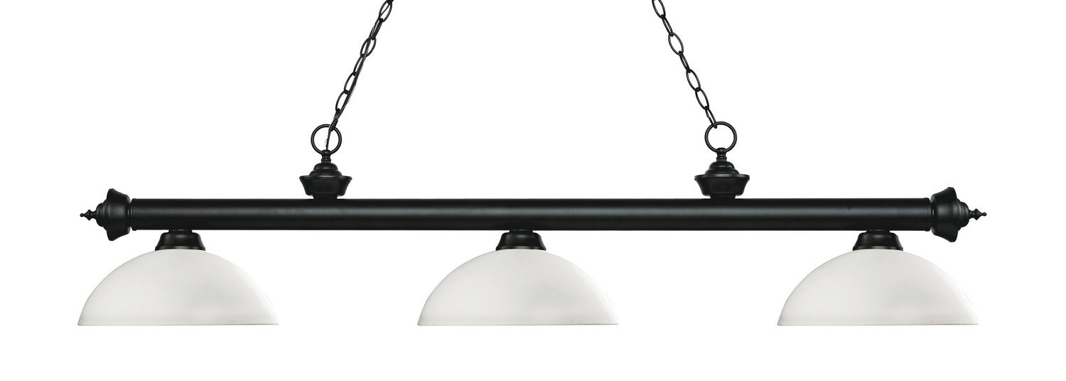 Z-Lite 200-3MB-DMO14 Riviera Three Light Island Pendant, Matte Black Main Image.jpg