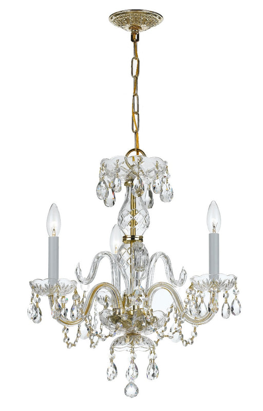 Crystorama 5044-PB-CL-MWP Traditional Crystal Three Light Mini Chandelier Polished Brass Main Image.jpg