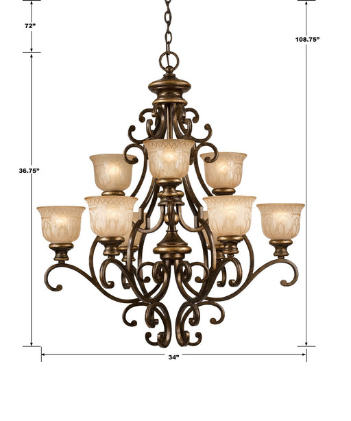 Crystorama 7409-BU Norwalk Nine Light Chandelier Bronze Umber Alternate Image.jpg