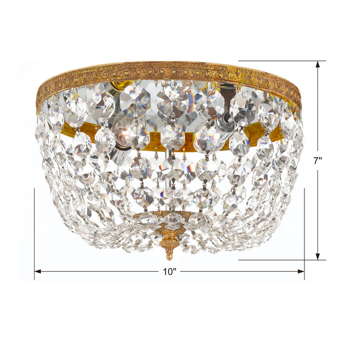 Crystorama 710-OB-CL-I Ceiling Mount Two Light Flush Mount Olde Brass Alternate Image.jpg