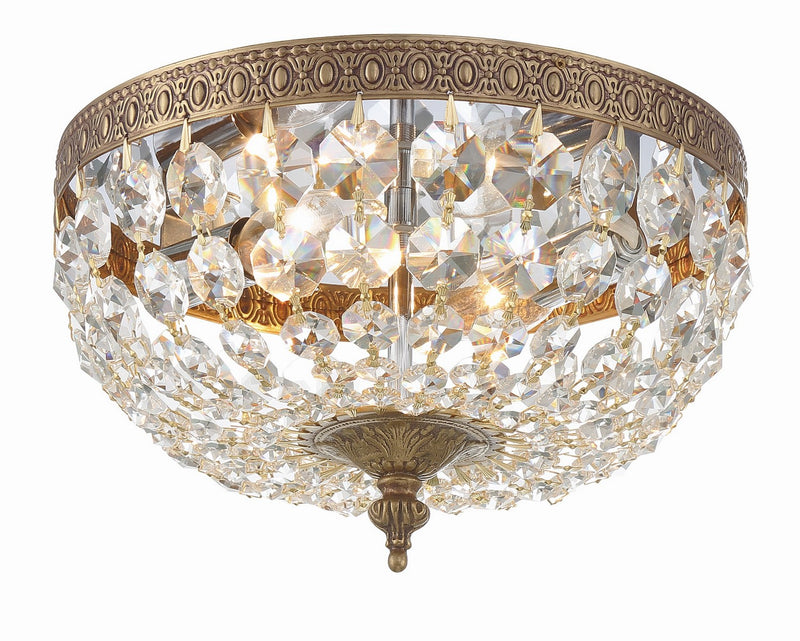 Crystorama 710-OB-CL-I Ceiling Mount Two Light Flush Mount Olde Brass Main Image.jpg