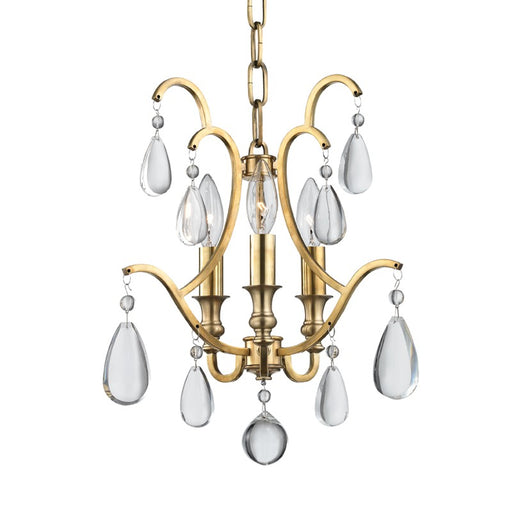 Hudson Valley 9303-AGB Crawford Three Light Semi Flush Mount/Pendant, Aged Brass Main Image.jpg