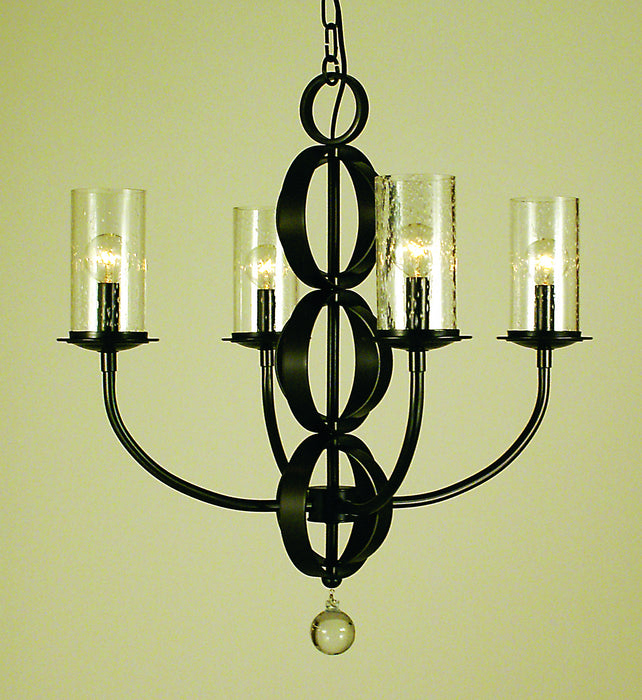 Framburg 1044 BN Compass Four Light Chandelier, Brushed Nickel Main Image.jpg