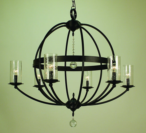 Framburg 1077 BN Compass Six Light Foyer Chandelier, Brushed Nickel Main Image.jpg