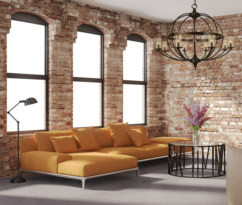 Framburg 1078 BN Compass Eight Light Foyer Chandelier, Brushed Nickel Alternate Image.jpg