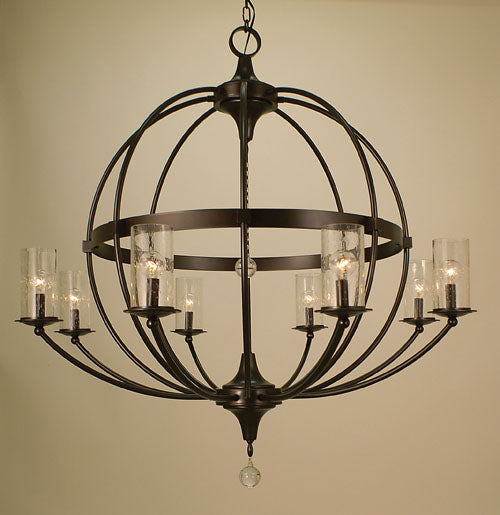 Framburg 1078 BN Compass Eight Light Foyer Chandelier, Brushed Nickel Main Image.jpg