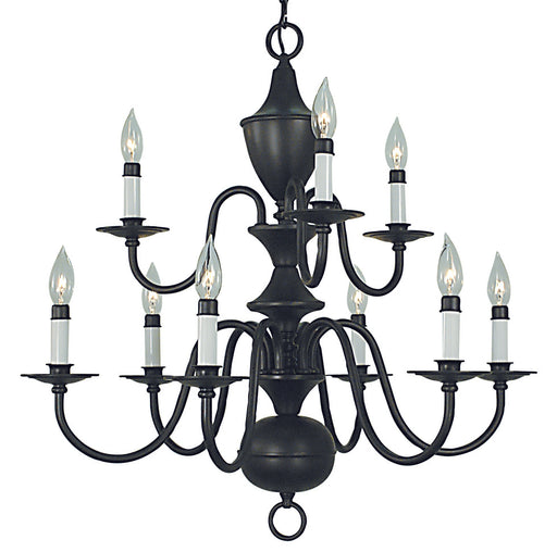 Framburg 2529 MB Jamestown Nine Light Chandelier, Mahogany Bronze Main Image.jpg