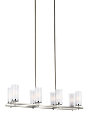 Generation Lighting F2986/8SN/CH Jonah Eight Light Island Chandelier, Satin Nickel / Chrome Alternate Image.jpg