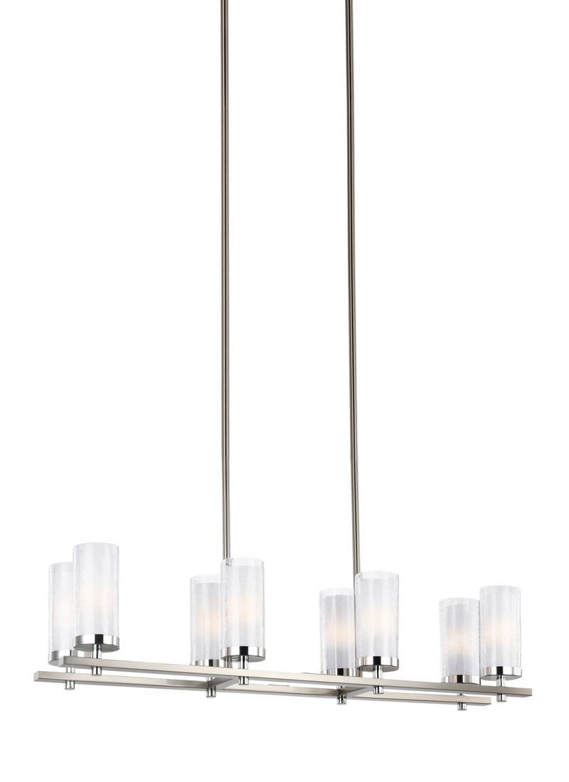 Generation Lighting F2986/8SN/CH Jonah Eight Light Island Chandelier, Satin Nickel / Chrome Alternate Image.jpg