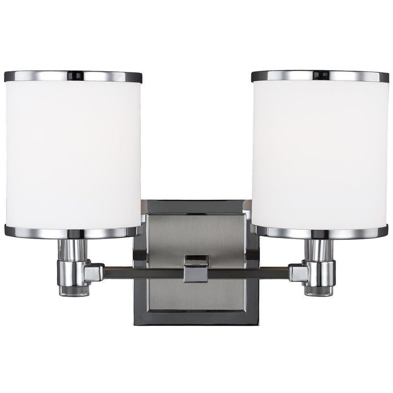 Generation Lighting VS23302SN/CH Prospect Park Two Light Vanity, Satin Nickel / Chrome Main Image.jpg