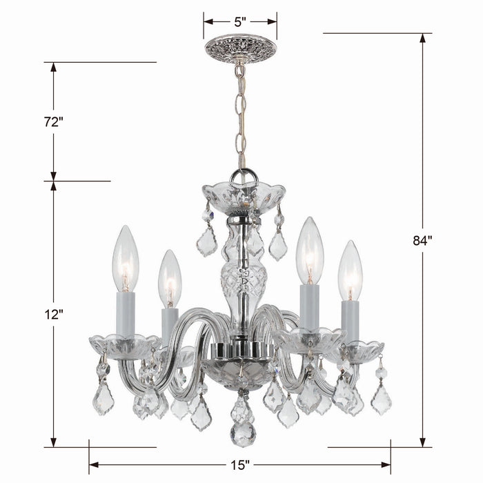Crystorama 1064-CH-CL-I Traditional Crystal Four Light Mini Chandelier Polished Chrome Alternate Image.jpg