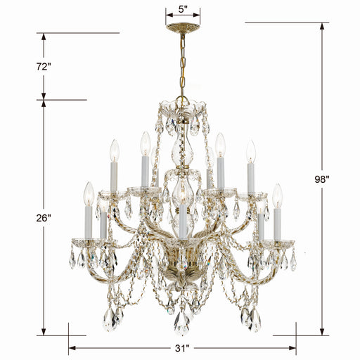 Crystorama 1135-PB-CL-MWP Traditional Crystal 12 Light Chandelier Polished Brass Alternate Image.jpg