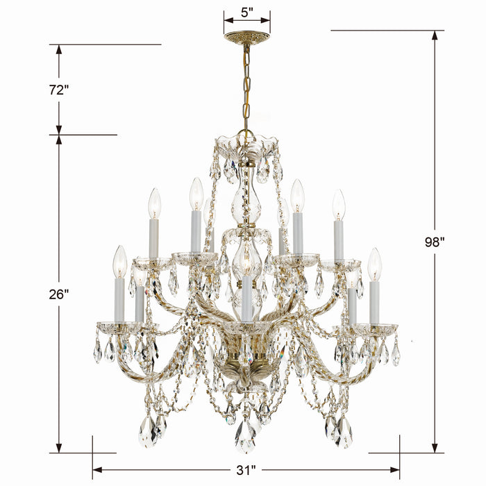 Crystorama 1135-PB-CL-MWP Traditional Crystal 12 Light Chandelier Polished Brass Alternate Image.jpg